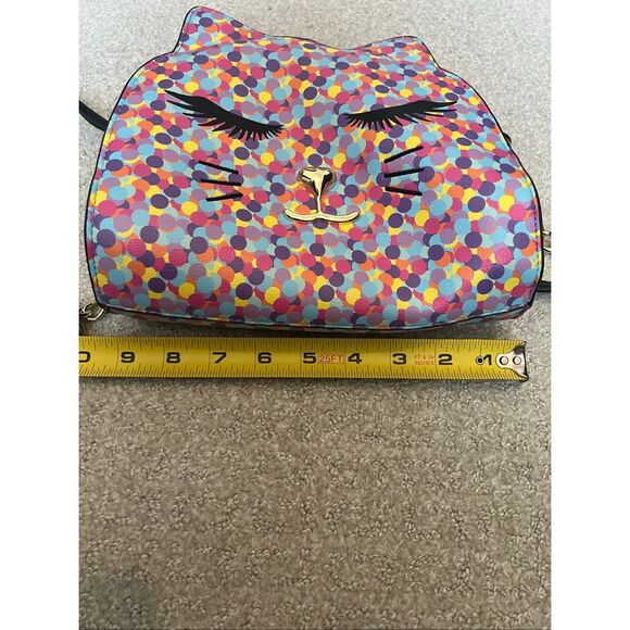 Betsey Johnson colorful polka dot cat crossbody bag - Picture 6 of 6